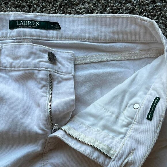 White Corduroy Lauren Ralph Lauren Straight Leg Pants, Womens Size 8 Pants - Picture 3 of 8